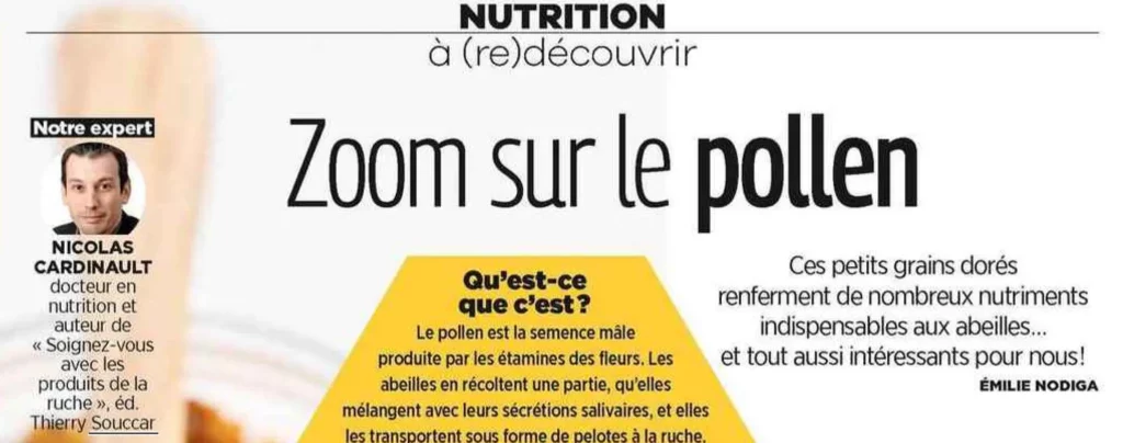 article Top Santé sur le pollen frais en apithérapie